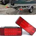 Halo Rectangular Submersible LED Trailer Light, Super Bright Brake Stop Turn Tail License Lights for Camper Truck RV Boat Snowmobile Over 80" Inch
