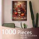 Autumn Books Candles Pumpkins Leaves 1000 Piece Jigsaw Puzzle for Adults Students Cozy Fall Holiday Puzzle Art Home Decor Relaxing Brain Game Vintage Library 2027 Inches Indoor Seasonal Challenge (Puzzle-christmas Scene-05)