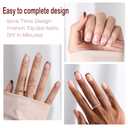 2 x French Tip Press On Nails, OPkssnails 150pcs French Press ON Nails Extra Short Square, Pre-lasting Soft Gel Nails, Soak Off Acrylic False Nails for Nail Art DIY Extension 15 Size