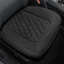 2PCS Car Seat Covers Bottom Luxury Leather Front Seat Cover Bottom Car Driving Passenger Seats Full Wraped, Non-Slip Protector Cushions for Large Picks, SUVs, Vans (D1-Black)