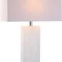 JONATHAN Y Tiggie 27" Alabaster Table Lamp, White Alabaster/Clear