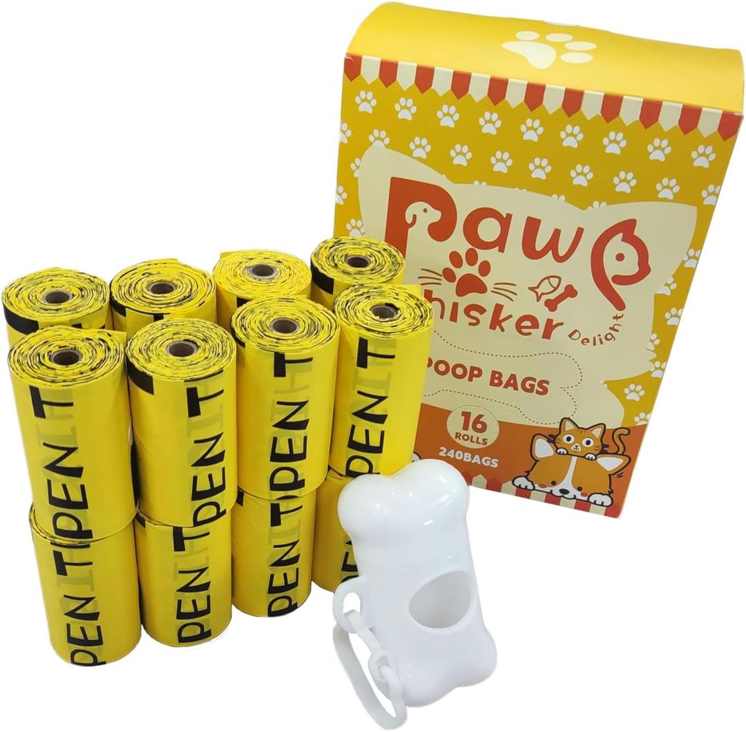 Dog Poop Bag, Biodegradable, Waste Bags with Dispensers, Guaranteed Leak Proof and Extra Thick, Certified Home Compostable, Plant-Based Dog Waste Bags, Eco-Friendly, 240 counts 16 rolls (Yellow, 16) (1 Count (Pack of 250)) Dog Poop Bag, Biodegradable, Waste Bags with Dispensers, Guaranteed Leak Proof and Extra Thick, Certified Home Compostable, Plant-Based Dog Waste Bags, Eco-Friendly, 240 counts 16 rolls (Yellow, 16) (1 Count (Pack of 250))