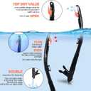 Snorkel Set Pano 3 Window Adult Snorkeling Gear, Professional Snorkel Goggles Anti-Fog Diving Mask, Anti-Leak Swim Goggles and Dry Top Snorkel for Diving, Snorkeling, Swimming