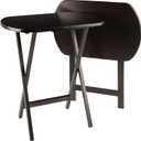 Winsome Cade Set of 2 Foldable Snack Tables, Oversized, for Living Room, 25", No Assembly, Coffee