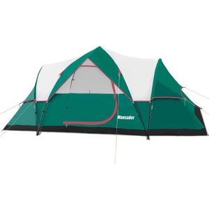 6 Person Family Camping Tent,Waterproof Windproof with Top Rainfly,Easy Set Up,Pop Up Tent for Outdoor Camping Hiking Trave (Green)
