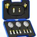 Orion Motor Tech Hydraulic Pressure Test Kit with 3 Gauges 3500 5500 9000 psi, 8 Test Couplings, Quick Connector, & 3 Test Hoses, Hydraulic Gauge Kit for Excavator Construction Machinery