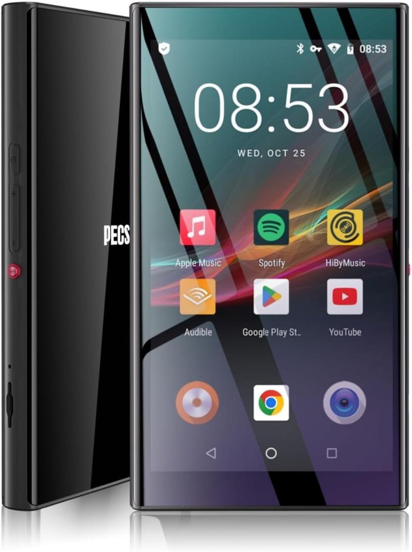 160GB MP3 Player with Bluetooth and WiFi, 5" IPS Screen Android Music Player with Play Store, Spotify, Pandora, Amazon Music, MP3 & MP4 for Kids with Libby, Audible, FM, Voice Recorder, Up to 1TB