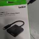 Belkin USB C to HDMI Adapter + USBC Charging Port to Charge While You Display, Supports 4K UHD Video, Passthrough Power up to 60W for Connected Devices, Compatible with MacBook, iPad, Windows
