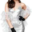 Geyoga Chandelle Boa Vintage Organza Boa 100g 6.5ft Flapper Accessories for Women Dancing Mardi Gras Party Decoration (White)