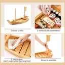 Juexica Wooden Sushi Boat Serving Tray Japanese Sushi Plate for Restaurant Sushi Tray Wood Serving Boat Plate for Food Display Home Wedding Birthday Party (Light Wood Color, 24 Inch)