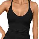 Trendy Queen Tank Tops for Women Summer Racerback Workout Tops Ribbed Spaghetti Strap Camisole Going Out Clothes 2025 , Size M