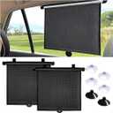 2PCS Car Window Shades for Baby, 18"15" Retractable Car Shades for Side Window with Suction Cups, Blocks Heat and UV Rays Glare Protection, Baby Auto Accessories for Cars House Office Window (Medium)