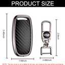 GYUY Premium Key Fob Cover - Zinc Alloy Frame, Clear TPU Protection Carbon Fiber Leather Backplate Metal Buckle Design Compatible with Audi R8/Q5/Q7, S3-S8/SQ5, RS5/RS7, A4-A8 Smart Keys (Black)