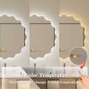 QDSSDECO 23" x 23" Wavy Round LED Wall Mirror, Backlit, Anti-Fog,3 Colors