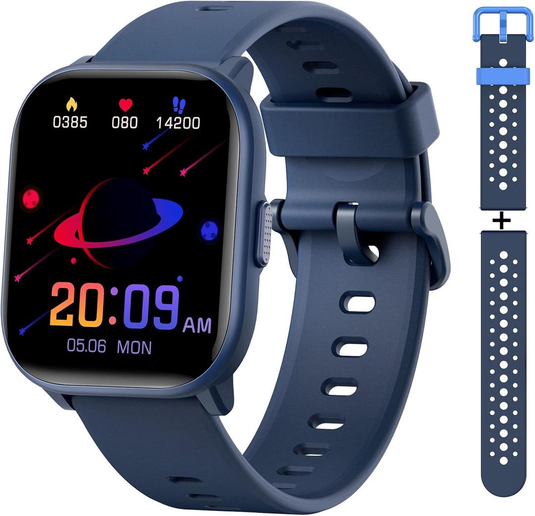 meoonley Kids Watch for Girls Boys with IP68 Waterproof, Girls Watch with 19 Sports Modes, Sleep Tracking, Pedometer, Stopwatch, Kids Activity Tracker, Birthday Gifts for Girls Age 6-15 Years Old (Blue)