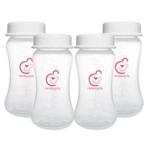 Nenesupply 9oz 4 Count Wide Neck Mouth Breastmilk Storage Bottle Breast Pump Bottles Use for Pumping with Spectra S1 S2 9 Plus Breast Pumps. Replace Spectra Bottles for Pumping Breastmilk Collection