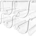 Sutekus 6 Pack Stackable Wine Rack Wine Holder Water Bottle Holder Plastic Counter Top Storage Organizer for Fridge, Cabinet, Pantry, Kitchen