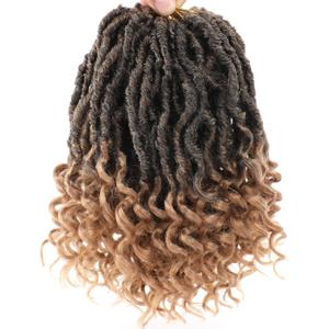 7 Packs Faux Locs Crochet Hair With Curly Ends 10 Inch Pre-looped Soft Locs Crochet Hair Bohemian Goddess Locs Crochet Hair Extensions for Women (12Strands/pack T27#)