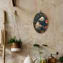 LKETW Vintage William Morris Panda Floral Oval Wall Art Decor, Retro Cottagecore Botanical Floral Oval Canvas Hanging Decor, Panda Animal Wall Decorations for Home Bedroom Living Room, 8.6x11.4 Inch