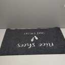 17" x 30" Welcome Mats, No Slip Funny Front Door mat for Home Entrance, Embroidered Funny Welcome Matt for Front Door, Low Profile Cute Shoes Take Them Off Door Mats for Front Door (Black)