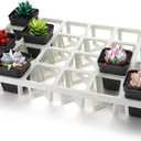 RooTrimmer 5 Pack Planting Pots Moving Trays for 3 inch(2.7 inch for Exact) Square Nursery Pots, 24 Cell Pots Carrier Holders(White)