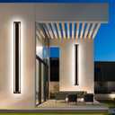 MELUCEE 2 Pack 60 Inch Outdoor Long Wall Lights Black, 5 Color Dimmable