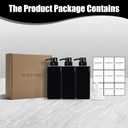 YUEYANG Black Shampoo and Conditioner Bottles, 16.9OZ Pack of 3 Empty Shower Bottles Rerefillable with Labels, Black Shower Dispenser with Pump (2.5 x 2.5 x 8 Inch)