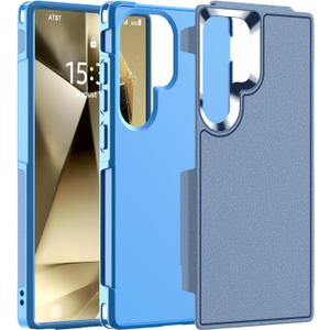 Hualele for Samsung Galaxy S24 Ultra Case,[Military Grade Protection] [Dropproof Shcokproof] Anti-Slip Grip Dual Layer Rugged Heavy Duty Galaxy S24 Ultra Phone Case,Dark Blue