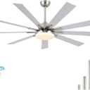 72 Inch Ceiling Fans with Lights,Large Modern Ceiling fan with Remote and 9 Wooden Blades,Dimmable,6 Speeds,Noiseless Reversible Indoor&Outdoor Fan for Bedroom,Patio,Living Room
