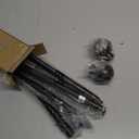 ENJOYBASICS No Drill Curtain Rods for Window 28 to 60 Inches, 5/8 Inch Diameter Renter Friendly Drapery Rod with Adhesive Brackets without Drilling, Adjustable from 27 to 65 Inches, Black