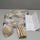 Generies Antique Spray Gold Farmhouse Chandelier, 6 Light Rustic Dining Room Light Fixtures, Modern Industrial Chandeliers Candle Ceiling Light for Bedroom Foyer Living Room Kitchen Island Entryway