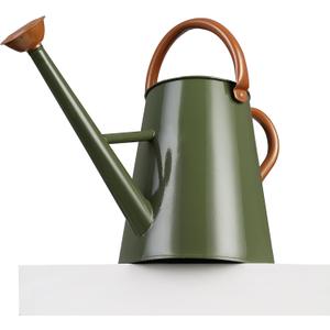 Metal Watering Can with Removable Spout, 1.5 Gallon Large Watering Cans for Plants, Galvanized Steel Gardening Water Can for Indoor & Outdoor Use, Watering Pot with Ergonomic Movable Handle (Olive Green)