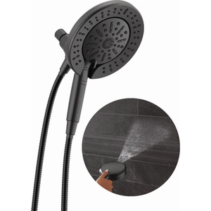 Delta 6Setting In2ition 2in1 Dual Shower Head with Handheld High Pressure ProClean Spray, Matte Black Detachable Shower Head with Hose, 1.75 GPM Flow Rate, Matte Black 75655BL