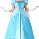 Spooktacular Creations Adult Princess Costume, Halloween Costume Woman Role Play, Blue Princess Dress (Medium)