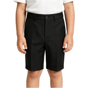 Pink Shorts for Boys Flat Front Dress School Uniform Shorts Casual Travel Hiking Shorts Size 3T (Black)