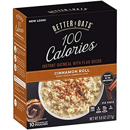 Better Oats, Insant Oatmeal with Flax, Cinnamon Roll, 9.8 Oz, Set of 2