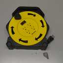 DEWENWILS Extension Cord Reel with 25 FT Power Cord, Hand Wind Retractable, 16/3 AWG SJTW, 4 Grounded Outlets, 13 Amp Circuit Breaker, Yellow, Black, UL Listed