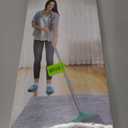 Carpet Rake for Pet Hair Removal - Reusable Pet Hair Remover, 60 Adjustable Long Handle Cat Dog Carpet Rake Scraper with Patented Design, Dog Hair Rake Brush for Rugs, Mats (Blue)