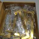 Goldenwarm Brushed Brass Drawer Pulls Kitchen Cabinet Door Handle -LSJ12GD128 Gold Cabinet Pulls Modern Square Drawer Dresser Knobs Furniture Hardware Cupboard Pulls 5 inch Hole Center 30 Pack