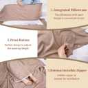MongByYa Sleeping Bag Liner Lightweight Compact Sleeping Bag Sack Portable Clean Travel Sheet Camping Sleep Sheet for Backpacking Hotel Hiking (Light Khaki, 82.7” X 70.9”)