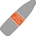 Ironing Board Cover, Full Size Scorch Resistant Padding, Silicone Coating,Elastic Edge, Heavy Duty Iron Pad Covers Standard Boards, 15" x 54" (Silver) (Gray)