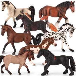 8 Pieces 6'' Plastic Horse Figure Toy Set for Girl,Big Realistic Horse Toy Figurine Farm Animal Gift for Boy Toddler Kid,Horse Party Favor Decoration Supplies Birthday Pinata