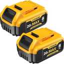 2Pack 20V 8.0Ah Lithium Replacement for Dewalt 20V Max Battery,Compatible with DeWalt 20v Battery DCB203 DCB204 DCB206 DCB202