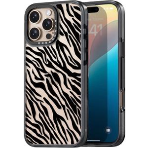 Compatible for iPhone 16 Pro Max Case Cute - Durable Shockproof 6.6 ft Drop Impact Phone Case - Black Funny Black Zebra Print Design for iPhone 16 Pro Max 6.9"