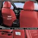 Coverado Car Seat Covers Full Set, Nappa Leather Seat Covers for Cars, Car Seat Protector Car Seat Cushion, Front and Back Seat Protectors Cushions Universal Fit for Most Cars Vehicles(Red)