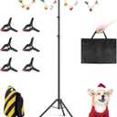Forlogic Portable T-Shape Backdrop Stand Support Kit 8x5.3ft, Adjustable Photography Green Screen Backdrop Stand for Parties, Photography Videography Studio (8×5.3Ft)