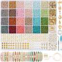 3mm Seed Beads for Bracelets Making, Friendship Bracelet Making Kit for Girls, 24 Colors Bead Bracelet Kit, Beads for Jewelry Making Kit, DIY, Arts, Crafts Gifts Age 4+ (3MM-B) (Seed Beads 3MM-B)