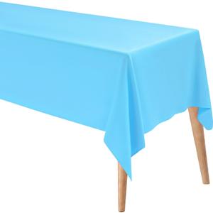 M METERXITY Rectangle Tablecloth, 55 x 87 Inch Thickened Waterproof Polyester Table Cloth for Banquets/Buffet/Parties/Wedding, Anti-Wrinkle Washable Decorative Table Cover [Sky Blue]