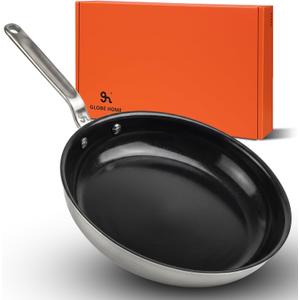 12 Inch 5-Ply Ceramic Nonstick Frying Pan | PTFE/PFOA/PFAS-Free, Oven Safe up to 650°F, Induction Ready, Easy to Clean, Even Heat, For Large Families