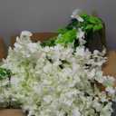 Artificial Wisteria Hanging Flowers Fake Wisteria Flower Garland Silk Vines Rattan Decor for Home Wedding Arch Wall Garden Greenery Bedroom Outdoor Office Party Decoration (36, White)